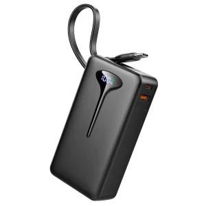 10000mAh Portable Power Bank – 22.5W Fast Charging, USB-C In & Out, Built-In Cable, Digital Display