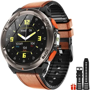 EIGIIS KE5 Smart Watch – 1.45” HD Display, 3ATM Waterproof, Compass, Altimeter & LED Flashlight